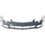 Replacement Front Primed Bumper Cover, Base Model, With Parking Aid Sensor Holes, For Models Without Sport and AMG Styling Package