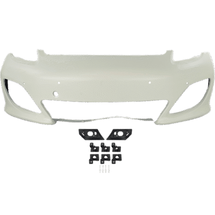 ReplaceXL Front Primed Bumper Cover, With Parking Aid Sensor Holes, For Models With Sport Package, Without Headlight Washer Holes