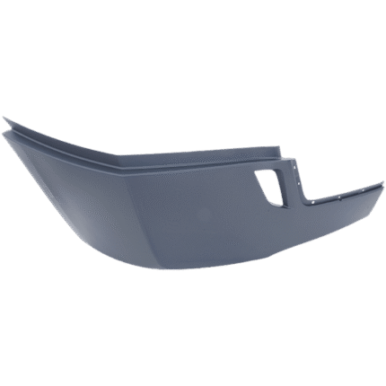 Replacement Front, Passenger Side Bumper End, Painted Gray Plastic