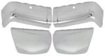 Replacement Front, Driver and Passenger Side Bumper End, Chrome Front - Plastic; Rear - Steel