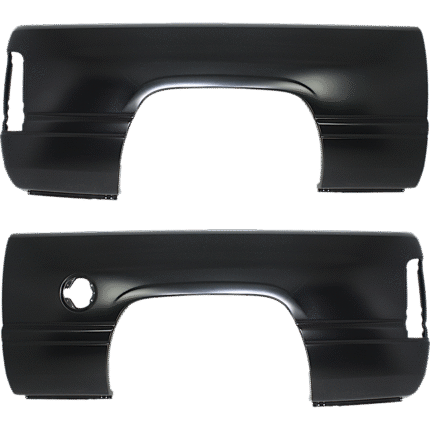 Replacement Rear, Driver and Passenger Side Truck Bedside Panels, Primed, Outer Panel, with Gas Door Hole on Driver Side, 6 Ft. Bed, Single Rear Wheels