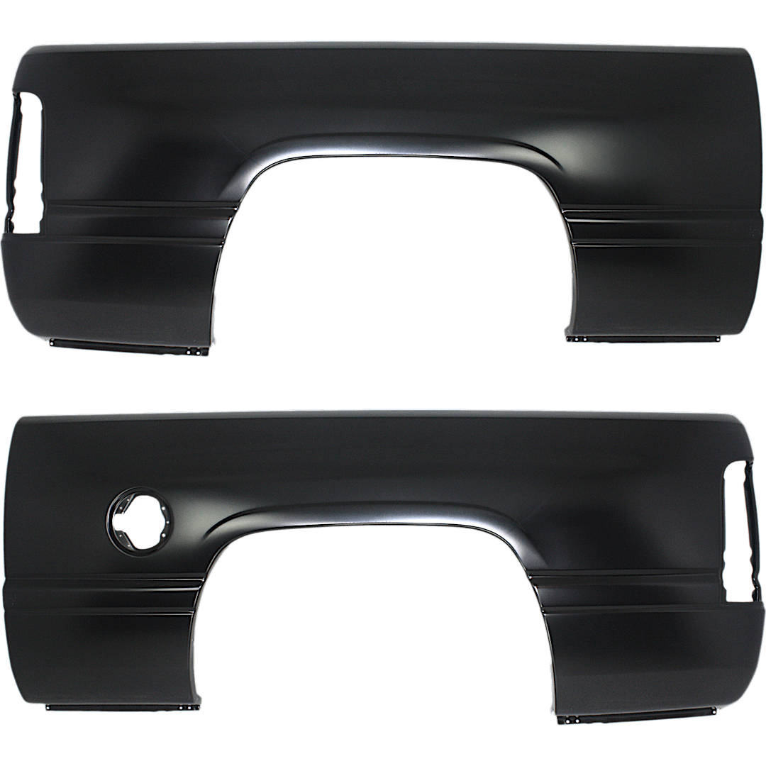 set-repd552103_1.png Replacement Rear, Driver and Passenger Side Truck Bedside Panels, Primed, Outer Panel, with Gas Door Hole on Driver Side, 6 Ft. Bed, Single Rear Wheels - Image 1