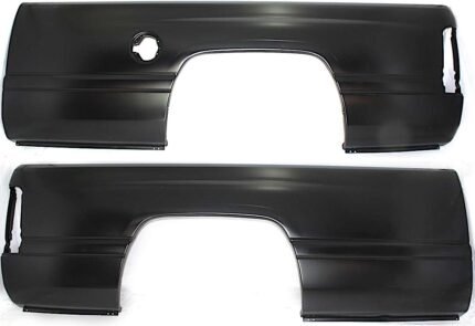 Replacement Rear, Driver and Passenger Side Truck Bedside Panels, Primed, Outer Panel, with Gas Door Hole on Driver Side, 8 Ft. Bed, Single Rear Wheels