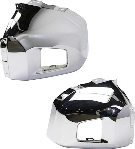 Replacement Front, Driver and Passenger Side Bumper End, Chrome Steel CAPA Certified