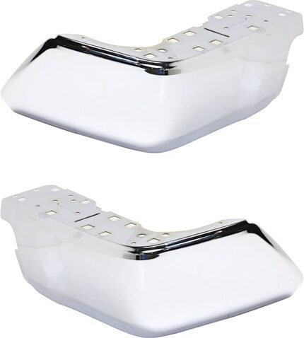 Replacement Rear, Driver and Passenger Side Bumper End, Chrome Steel