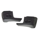Replacement Front, Driver and Passenger Side Bumper End, Painted Black Plastic