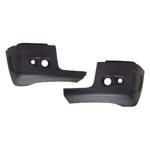 Replacement Front, Driver and Passenger Side Bumper End, Painted Black Plastic