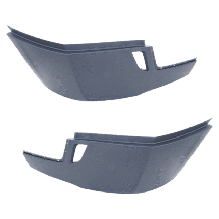 Replacement Front, Driver and Passenger Side Bumper End, Painted Gray Plastic