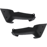 Replacement Front, Driver and Passenger Side Bumper End, Painted Black Steel