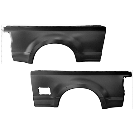Replacement Driver and Passenger Side, Outer Truck Bedside Panels, Crew Cab Pickup, For Models With Wheel Opening Moldings, CAPA Certified