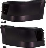Replacement Front, Driver and Passenger Side Bumper End, Painted Black Plastic